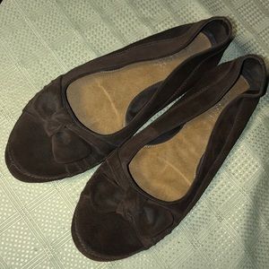 Aerosoles Women’s Brown Leather Suede Flat Shoes